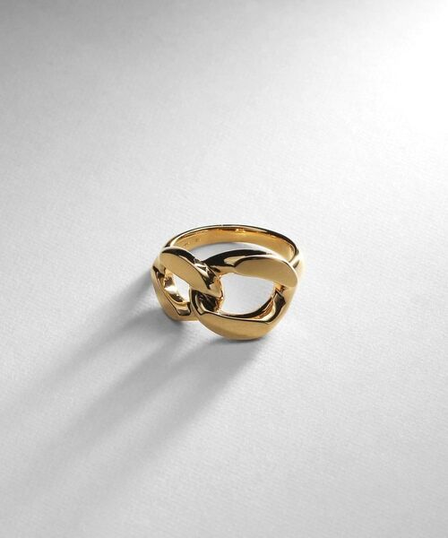 COCOSHNIK ONKITSCH / ココシュニックオンキッチュ リング | シルバー カーブチェーンモチーフ ダブルリング GP（ゴールド(600)）