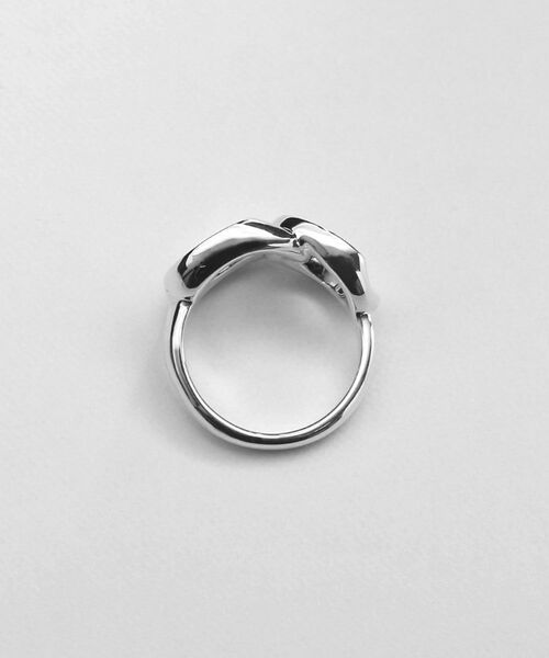 COCOSHNIK ONKITSCH / ココシュニックオンキッチュ リング | シルバー カーブチェーンモチーフ ダブルリング | 詳細3