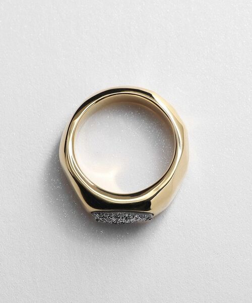 COCOSHNIK ONKITSCH / ココシュニックオンキッチュ リング | シルバー カラーストーン ブラックドルジーアゲート ニュアンスリングL GP | 詳細3