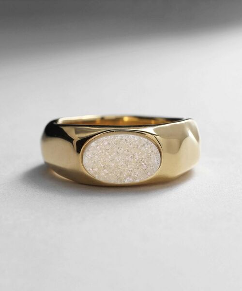 COCOSHNIK ONKITSCH / ココシュニックオンキッチュ リング | シルバー カラーストーン ホワイトドルジーアゲート ニュアンスリングL GP | 詳細2