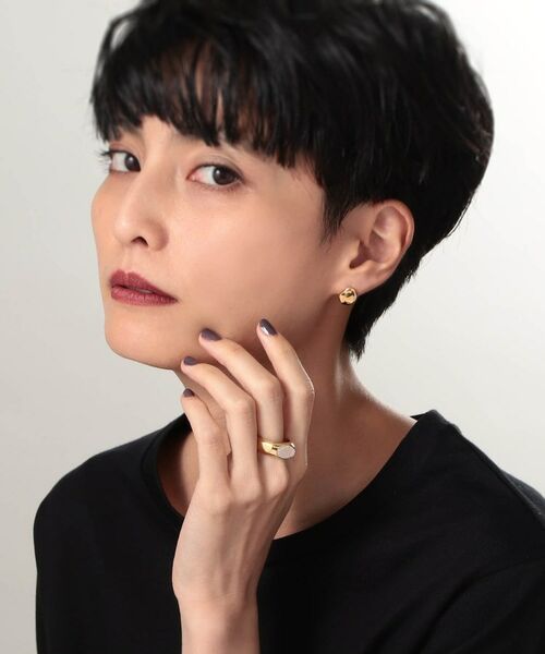 COCOSHNIK ONKITSCH / ココシュニックオンキッチュ リング | シルバー カラーストーン ホワイトドルジーアゲート ニュアンスリングL GP | 詳細5