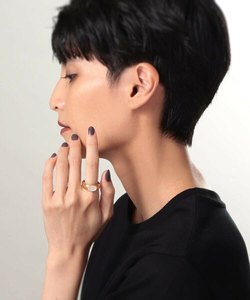 COCOSHNIK ONKITSCH / ココシュニックオンキッチュ リング | シルバー カラーストーン ホワイトドルジーアゲート ニュアンスリングL GP | 詳細6