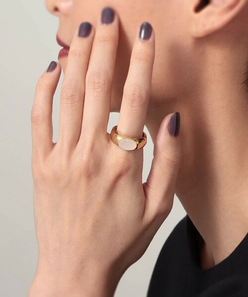 COCOSHNIK ONKITSCH / ココシュニックオンキッチュ リング | シルバー カラーストーン ホワイトドルジーアゲート ニュアンスリングL GP | 詳細8