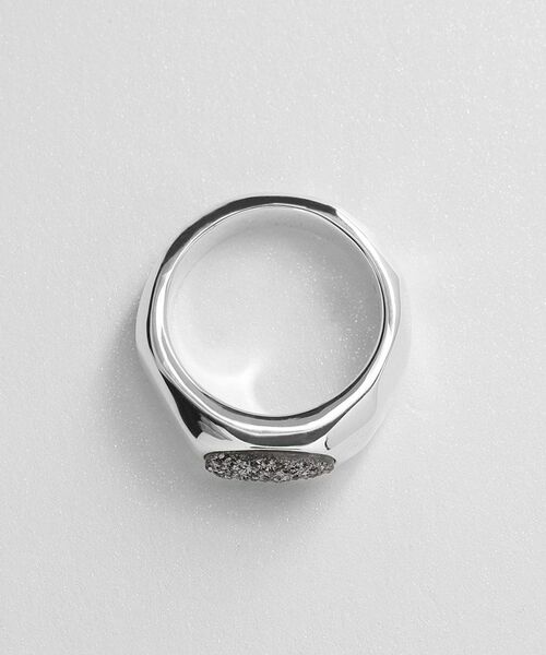 COCOSHNIK ONKITSCH / ココシュニックオンキッチュ リング | シルバー カラーストーン ブラックドルジーアゲート ニュアンスリングL | 詳細3