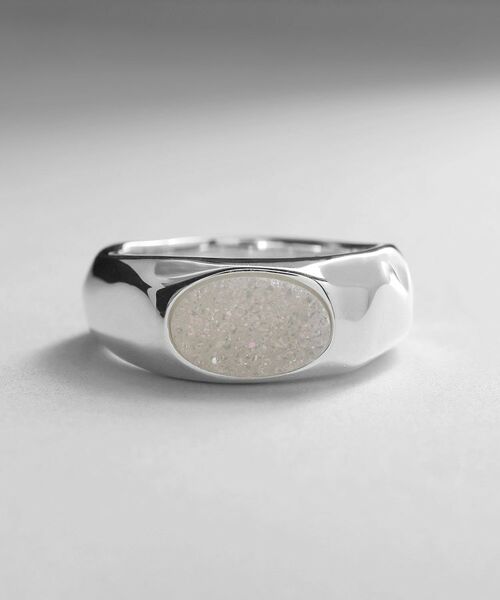 COCOSHNIK ONKITSCH / ココシュニックオンキッチュ リング | シルバー カラーストーン ホワイトドルジーアゲート ニュアンスリングL | 詳細2