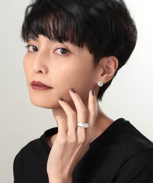 COCOSHNIK ONKITSCH / ココシュニックオンキッチュ リング | シルバー カラーストーン ホワイトドルジーアゲート ニュアンスリングL | 詳細5