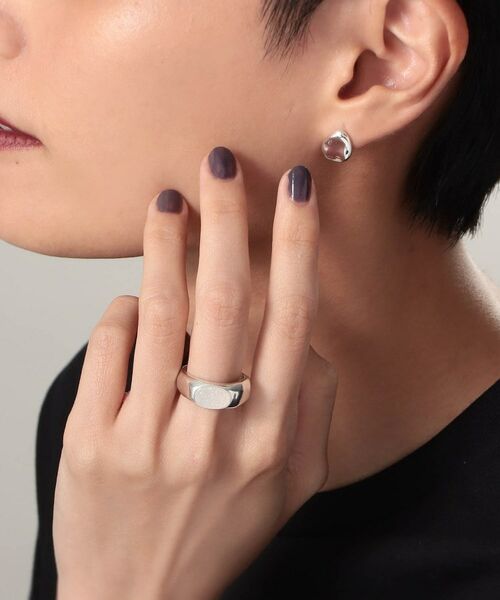 COCOSHNIK ONKITSCH / ココシュニックオンキッチュ リング | シルバー カラーストーン ホワイトドルジーアゲート ニュアンスリングL | 詳細7