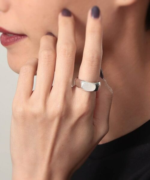 COCOSHNIK ONKITSCH / ココシュニックオンキッチュ リング | シルバー カラーストーン ホワイトドルジーアゲート ニュアンスリングL | 詳細8