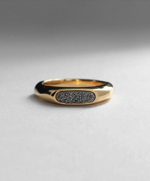 COCOSHNIK ONKITSCH / ココシュニックオンキッチュ リング | シルバー カラーストーン ブラックドルジーアゲート ニュアンスリングS GP | 詳細2