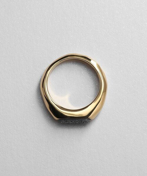 COCOSHNIK ONKITSCH / ココシュニックオンキッチュ リング | シルバー カラーストーン ブラックドルジーアゲート ニュアンスリングS GP | 詳細3