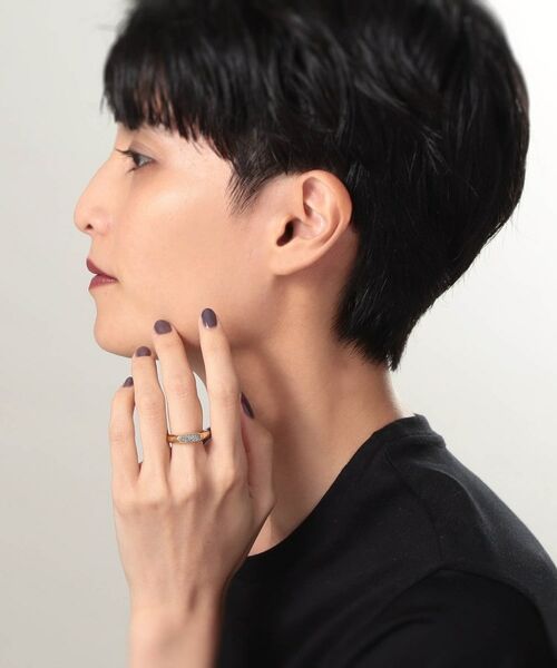 COCOSHNIK ONKITSCH / ココシュニックオンキッチュ リング | シルバー カラーストーン ブラックドルジーアゲート ニュアンスリングS GP | 詳細6