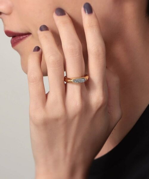 COCOSHNIK ONKITSCH / ココシュニックオンキッチュ リング | シルバー カラーストーン ブラックドルジーアゲート ニュアンスリングS GP | 詳細8