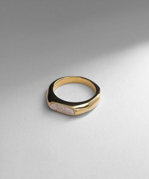 COCOSHNIK ONKITSCH / ココシュニックオンキッチュ リング | シルバー カラーストーン ホワイトドルジーアゲート ニュアンスリングS GP | 詳細1