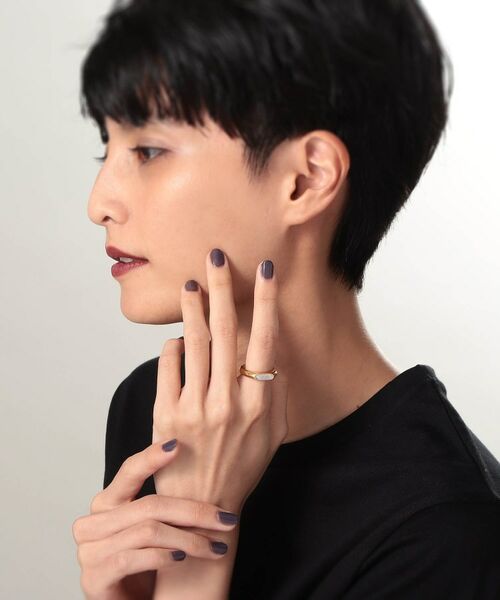 COCOSHNIK ONKITSCH / ココシュニックオンキッチュ リング | シルバー カラーストーン ホワイトドルジーアゲート ニュアンスリングS GP | 詳細5