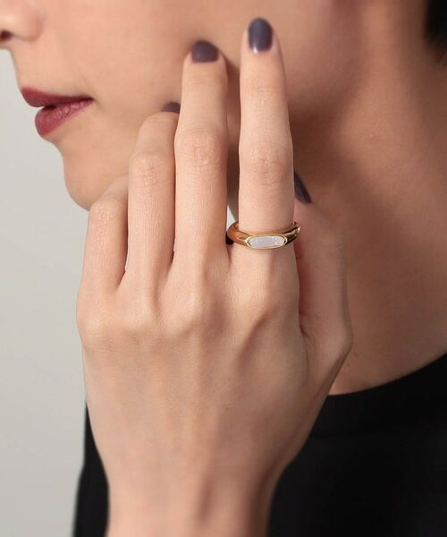 COCOSHNIK ONKITSCH / ココシュニックオンキッチュ リング | シルバー カラーストーン ホワイトドルジーアゲート ニュアンスリングS GP | 詳細6