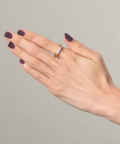 COCOSHNIK ONKITSCH / ココシュニックオンキッチュ リング | シルバー カラーストーン ホワイトドルジーアゲート ニュアンスリングS GP | 詳細7