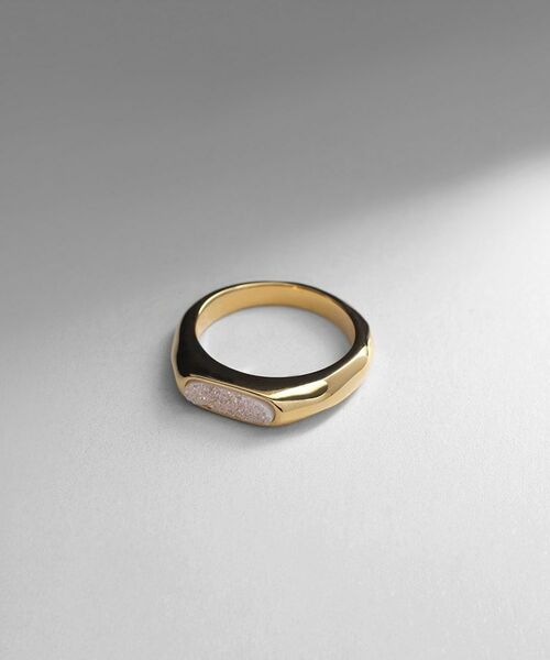 COCOSHNIK ONKITSCH / ココシュニックオンキッチュ リング | シルバー カラーストーン ホワイトドルジーアゲート ニュアンスリングS GP（ゴールド(676)）