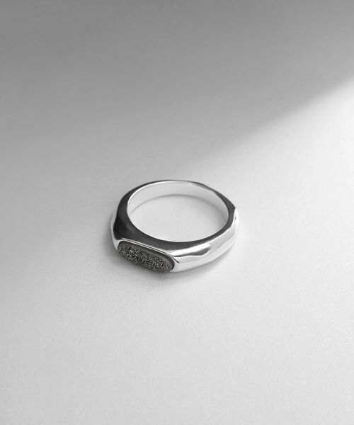 COCOSHNIK ONKITSCH / ココシュニックオンキッチュ リング | シルバー カラーストーン ブラックドルジーアゲート ニュアンスリングS | 詳細1