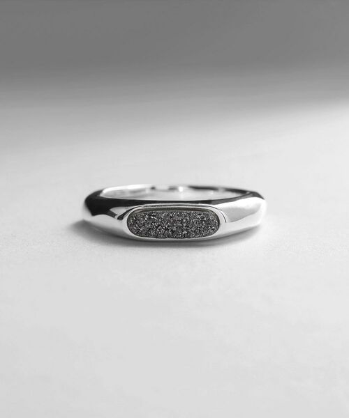 COCOSHNIK ONKITSCH / ココシュニックオンキッチュ リング | シルバー カラーストーン ブラックドルジーアゲート ニュアンスリングS | 詳細2