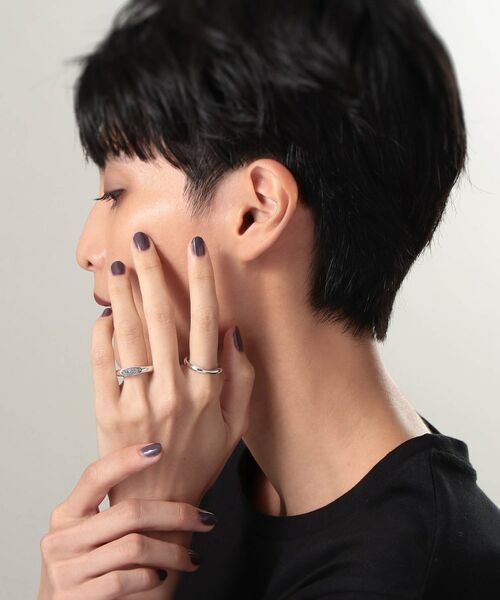 COCOSHNIK ONKITSCH / ココシュニックオンキッチュ リング | シルバー カラーストーン ブラックドルジーアゲート ニュアンスリングS | 詳細5