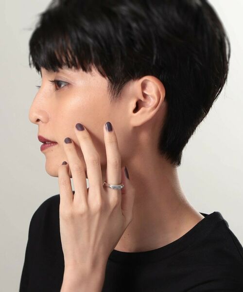 COCOSHNIK ONKITSCH / ココシュニックオンキッチュ リング | シルバー カラーストーン ブラックドルジーアゲート ニュアンスリングS | 詳細6