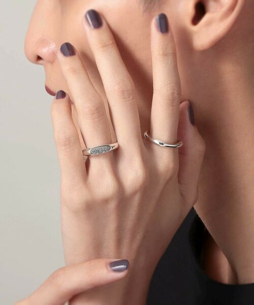 COCOSHNIK ONKITSCH / ココシュニックオンキッチュ リング | シルバー カラーストーン ブラックドルジーアゲート ニュアンスリングS | 詳細7