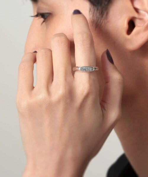 COCOSHNIK ONKITSCH / ココシュニックオンキッチュ リング | シルバー カラーストーン ブラックドルジーアゲート ニュアンスリングS | 詳細8