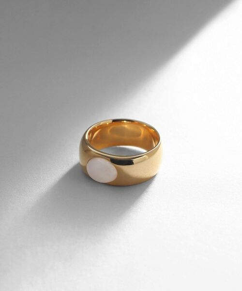 COCOSHNIK ONKITSCH / ココシュニックオンキッチュ リング | シルバー カラーストーン（ホワイトアゲート）ワイドリング GP | 詳細1