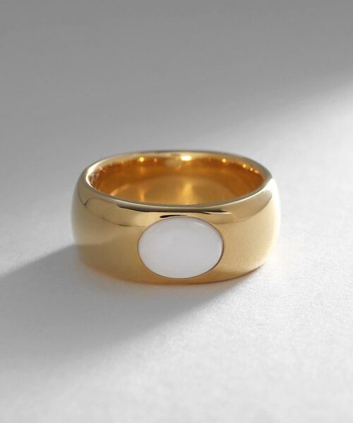 COCOSHNIK ONKITSCH / ココシュニックオンキッチュ リング | シルバー カラーストーン（ホワイトアゲート）ワイドリング GP | 詳細2