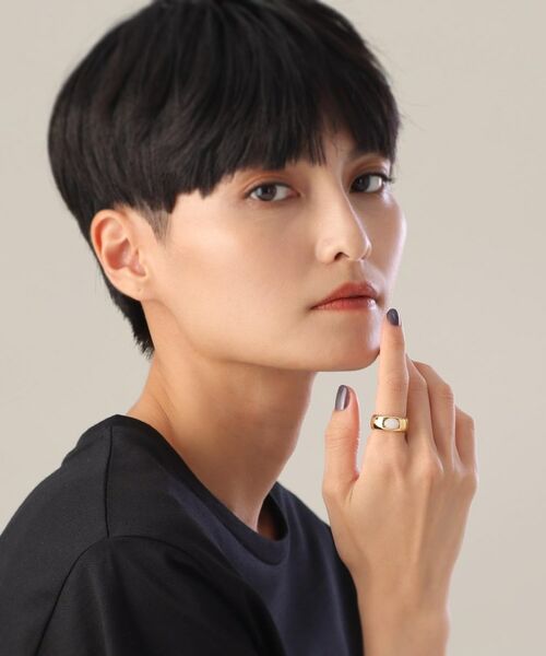 COCOSHNIK ONKITSCH / ココシュニックオンキッチュ リング | シルバー カラーストーン（ホワイトアゲート）ワイドリング GP | 詳細6