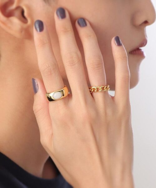 COCOSHNIK ONKITSCH / ココシュニックオンキッチュ リング | シルバー カラーストーン（ホワイトアゲート）ワイドリング GP | 詳細8