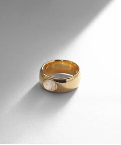 COCOSHNIK ONKITSCH / ココシュニックオンキッチュ リング | シルバー カラーストーン（ルチルクォーツ）ワイドリング GP