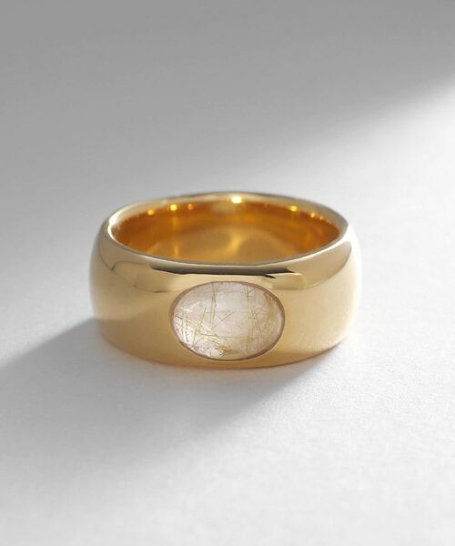 COCOSHNIK ONKITSCH / ココシュニックオンキッチュ リング | シルバー カラーストーン（ルチルクォーツ）ワイドリング GP | 詳細2