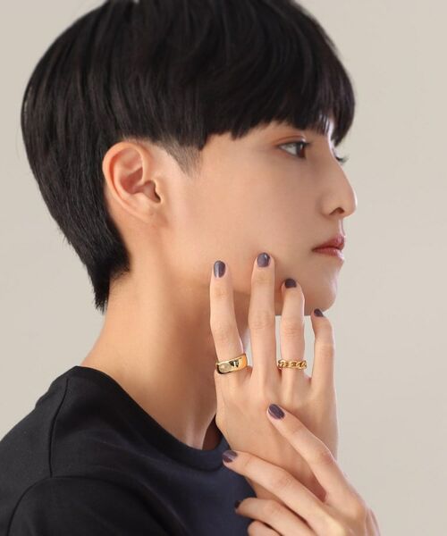 COCOSHNIK ONKITSCH / ココシュニックオンキッチュ リング | シルバー カラーストーン（ルチルクォーツ）ワイドリング GP | 詳細5