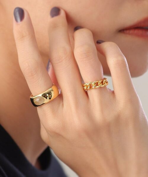 COCOSHNIK ONKITSCH / ココシュニックオンキッチュ リング | シルバー カラーストーン（ルチルクォーツ）ワイドリング GP | 詳細7