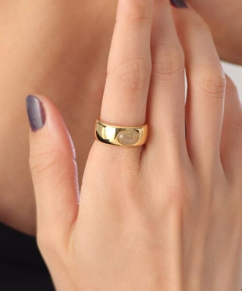 COCOSHNIK ONKITSCH / ココシュニックオンキッチュ リング | シルバー カラーストーン（ルチルクォーツ）ワイドリング GP | 詳細8