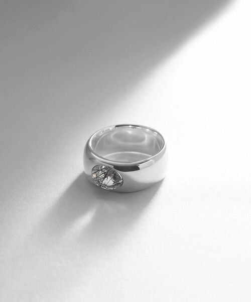 COCOSHNIK ONKITSCH / ココシュニックオンキッチュ リング | シルバー カラーストーン（トルマリンインクォーツ）ワイドリング | 詳細1