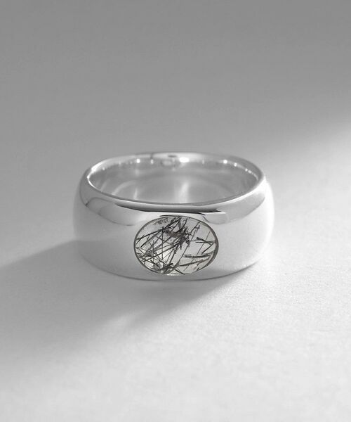 COCOSHNIK ONKITSCH / ココシュニックオンキッチュ リング | シルバー カラーストーン（トルマリンインクォーツ）ワイドリング | 詳細2