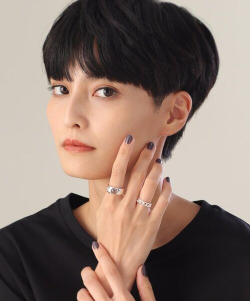 COCOSHNIK ONKITSCH / ココシュニックオンキッチュ リング | シルバー カラーストーン（トルマリンインクォーツ）ワイドリング | 詳細5