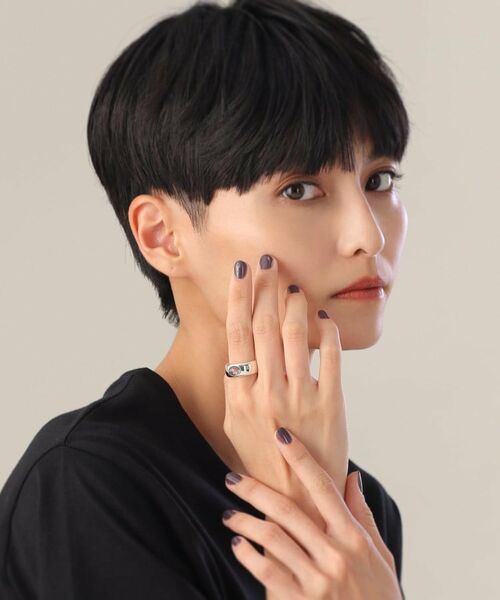 COCOSHNIK ONKITSCH / ココシュニックオンキッチュ リング | シルバー カラーストーン（トルマリンインクォーツ）ワイドリング | 詳細6