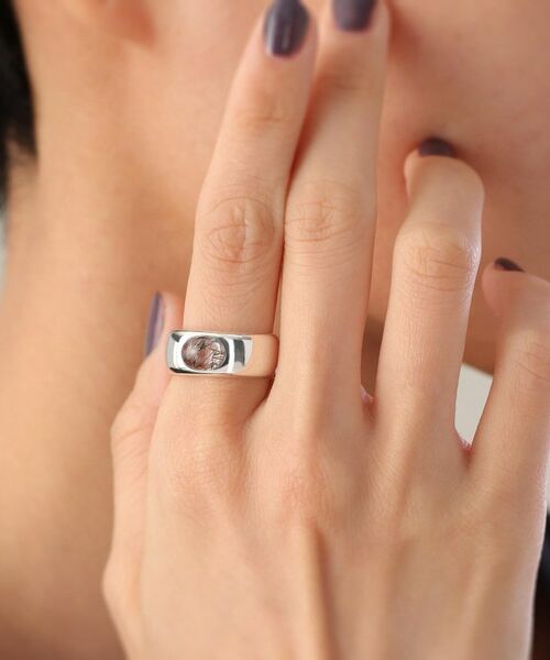 COCOSHNIK ONKITSCH / ココシュニックオンキッチュ リング | シルバー カラーストーン（トルマリンインクォーツ）ワイドリング | 詳細8