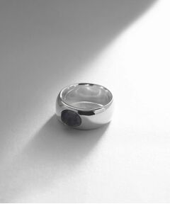 COCOSHNIK ONKITSCH / ココシュニックオンキッチュ リング | シルバー カラーストーン（ブラックラブラドライト）ワイドリング