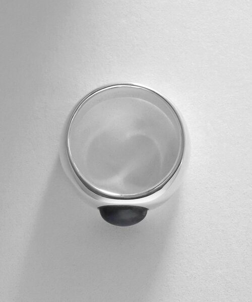 COCOSHNIK ONKITSCH / ココシュニックオンキッチュ リング | シルバー カラーストーン（ブラックラブラドライト）ワイドリング | 詳細3