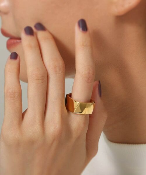 COCOSHNIK ONKITSCH / ココシュニックオンキッチュ リング | シルバー ツイストスクエア リングL GP | 詳細8