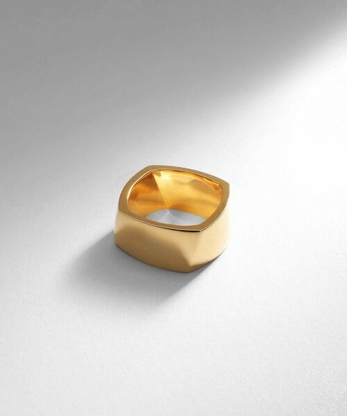 COCOSHNIK ONKITSCH / ココシュニックオンキッチュ リング | シルバー ツイストスクエア リングL GP（ゴールド(600)）