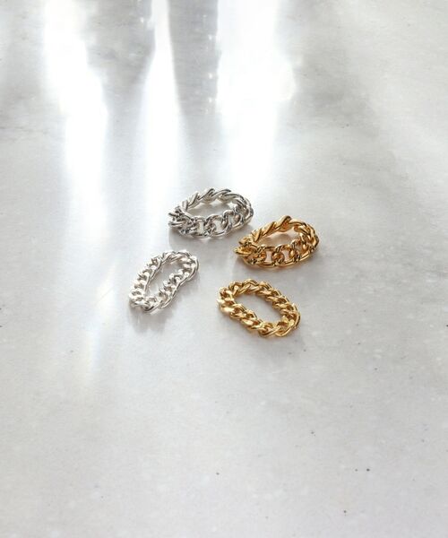 COCOSHNIK ONKITSCH / ココシュニックオンキッチュ リング | シルバー チェーンリング スパークルカットL GP | 詳細4