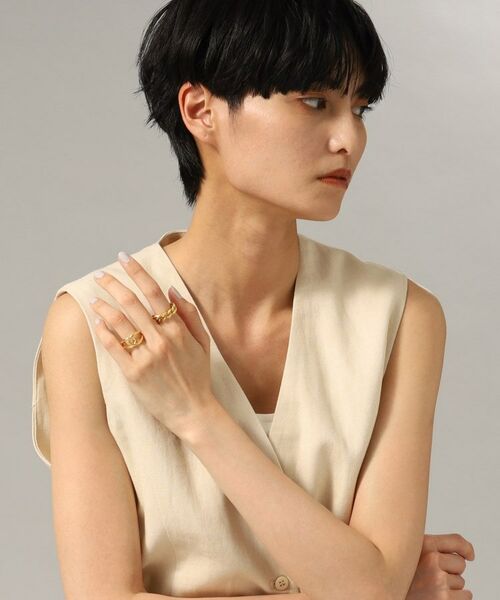 COCOSHNIK ONKITSCH / ココシュニックオンキッチュ リング | シルバー チェーンリング スパークルカットL GP | 詳細6