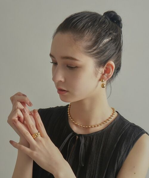 COCOSHNIK ONKITSCH / ココシュニックオンキッチュ リング | シルバー ニッティングモチーフ エタニティリングL GP | 詳細9