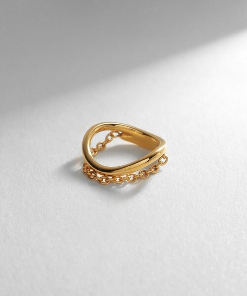 COCOSHNIK ONKITSCH / ココシュニックオンキッチュ リング | シルバー ドレープチェーン カーブリング GP（ゴールド(600)）