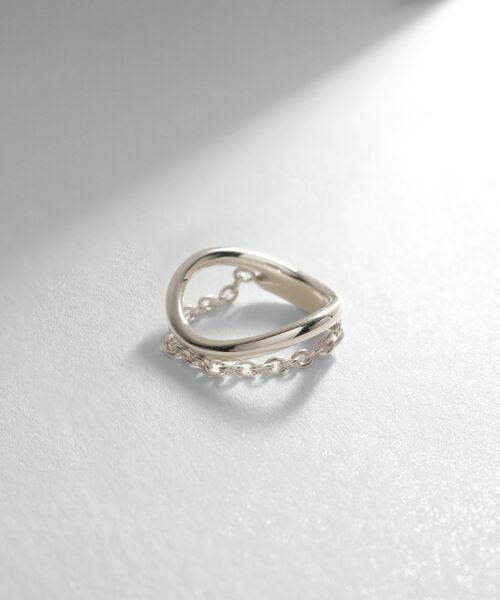 COCOSHNIK ONKITSCH / ココシュニックオンキッチュ リング | シルバー ドレープチェーン カーブリング | 詳細1